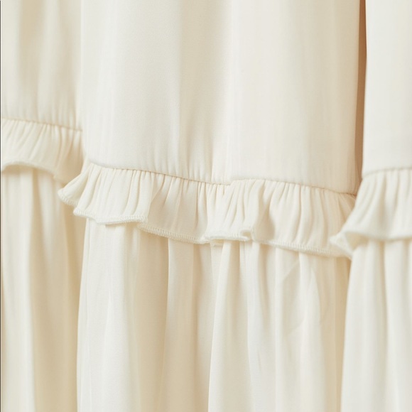 SOLD!! H&M | Cream Midi Satin Dress Sz XS - Picture 8 of 9